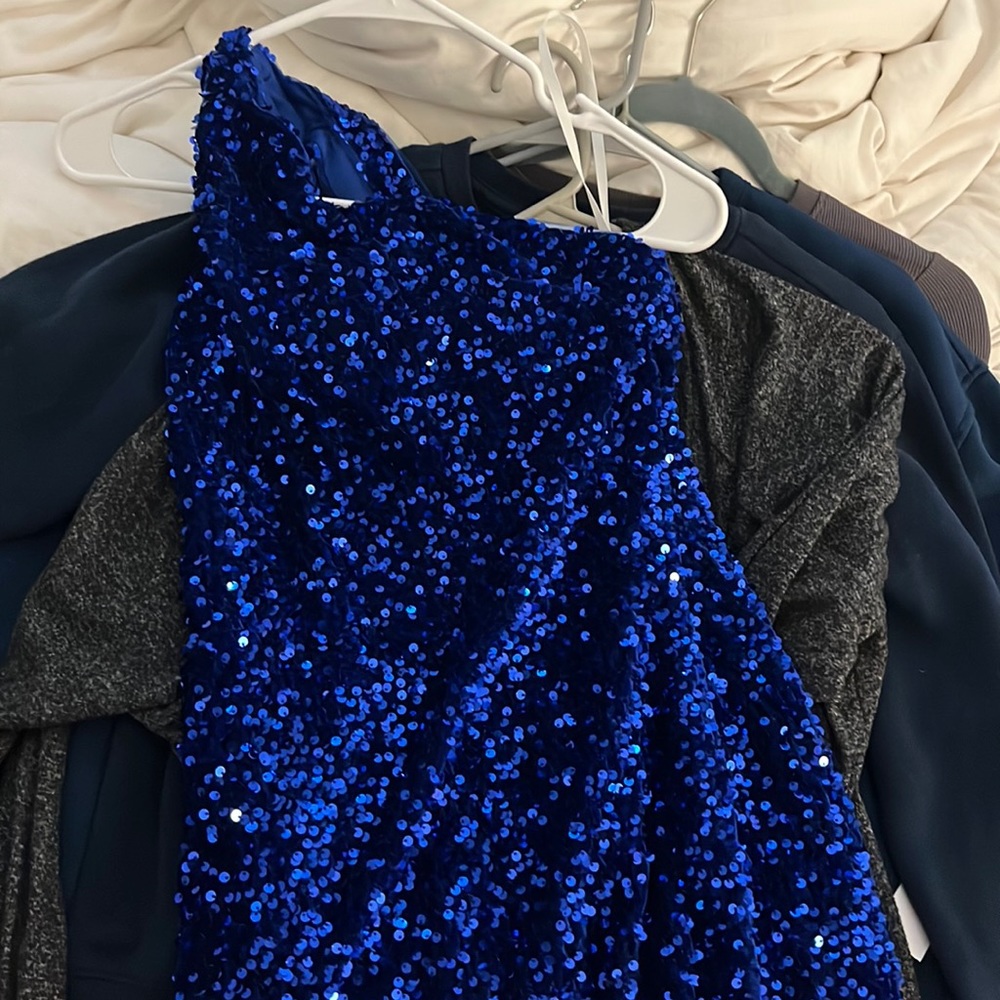 one shoulder body con dress
